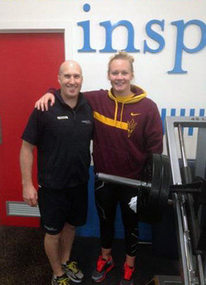 Brendan Rigby and Rowena Webster - Australian Water Polo Player training at Inspire Fitness